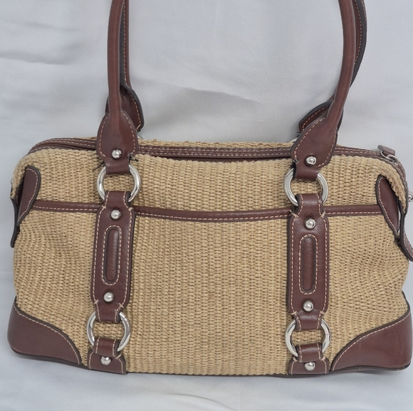 ETIENNE AIGNER Handbags - ETIENNE AIGNER Satchel Style Monaco Straw Collection Tote Handbag